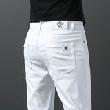 Men's Slim-Fit Cotton Jeans – Crisp White