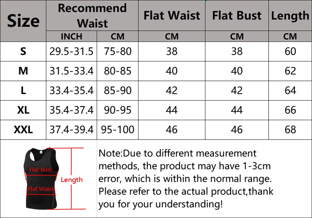 Compression Shirts Men Tummy Control Shapewear Compression Shirt Flat Belly Abdomen Slimming Vest Waist Trainer Fitness Workout