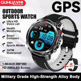 2026 New Military Bluetooth Call Smart Watch Built-in GPS Compass Barometric Altimeter 10ATM Waterproof Sports Smartwatches Men