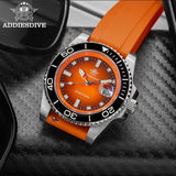 ADDIESDIVE Quartz Watch Men Ceramic Bezel 41mm Gradient Orange Dial AR Coated Glass Luminous Waterproof 200m Diving Watch New