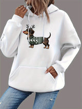 Women's Cat Print Hoodie – Cozy Casual Pullover