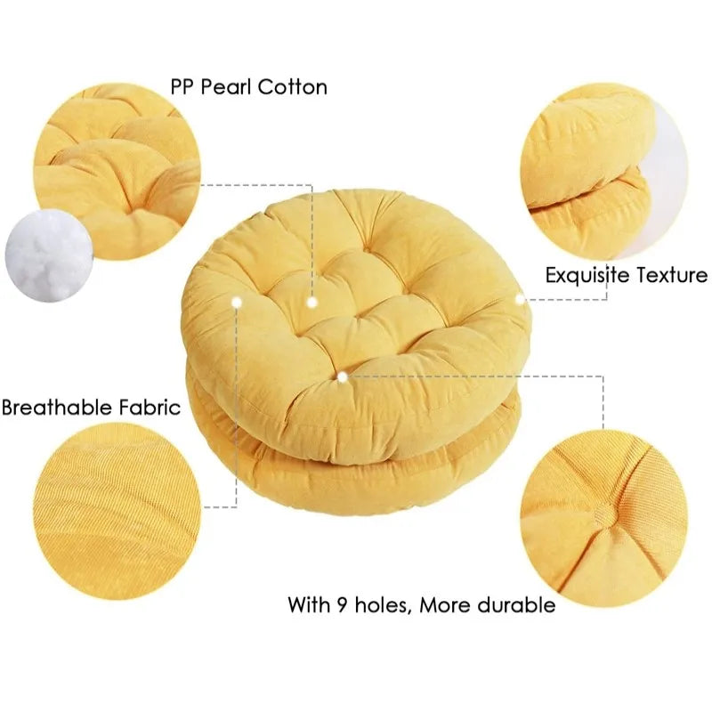 Round Floor Cushion Seating for Adults,Tufted Thick Meditation Cushion for Floor Seating Yoga Living Room Office