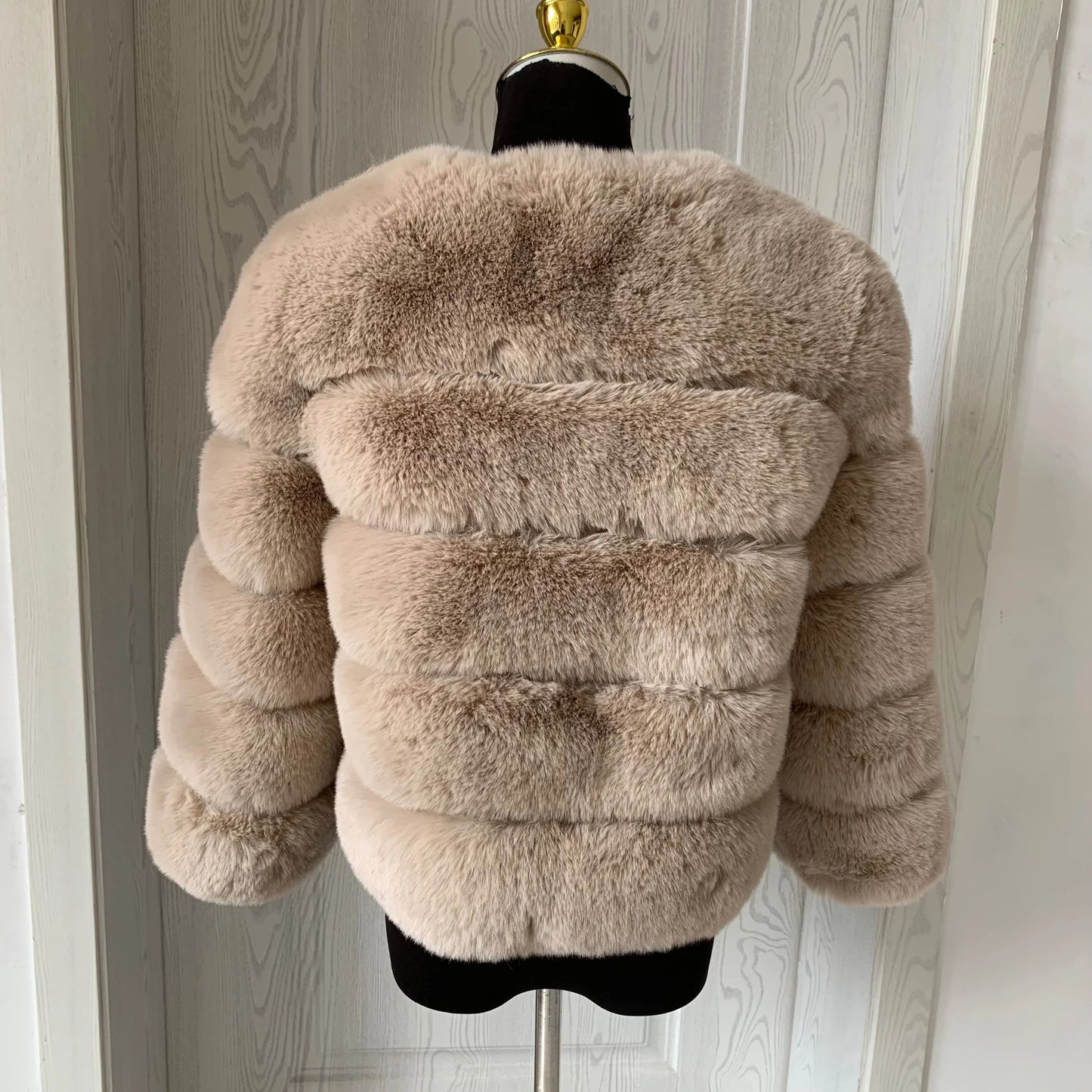 Elegant Winter Faux Fox Fur Crop Jacket