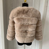 Elegant Winter Faux Fox Fur Crop Jacket