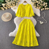 Elegant Crochet Embroidery 2-Piece Set