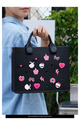 EVA Large Leather Shoulder Bag Handbag Tote Bag Storage for Women Casual Waterproof Beach Bag Hole Fit Charm Fashion Storage Bag