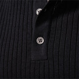 AIOPESON Ribbed Stripe Polo Shirt – Premium Men's Knit Top