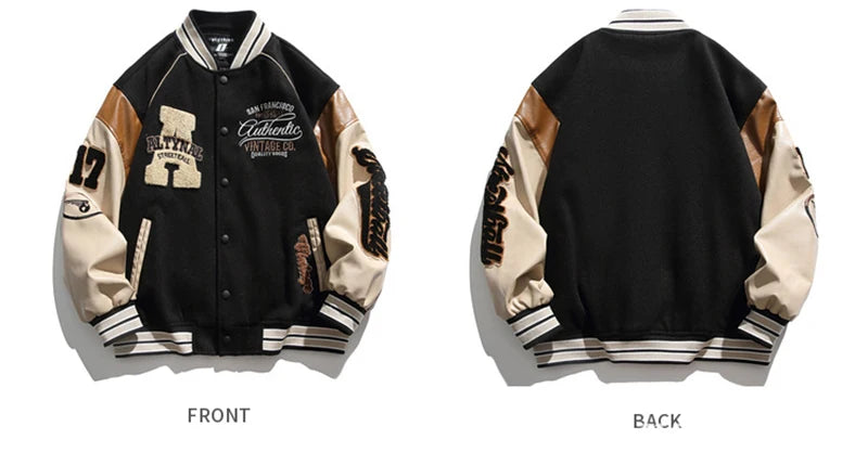 Men’s Embroidered Varsity Baseball Jacket