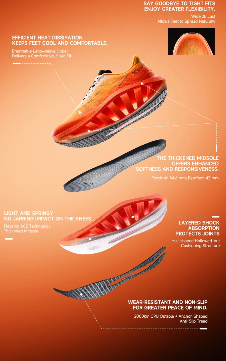 Xtep Light Boat MAX Men's Lightweight Running Shoes