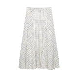 TFAFXY 2026 Summer Bow Plaid Embroidered Blouse Women Sets A-line Midi Long Skirt Suits Y2K
