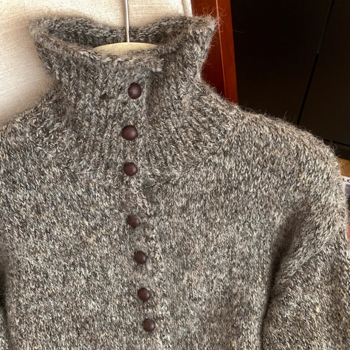 Women's Turtleneck Button-Front Cardigan