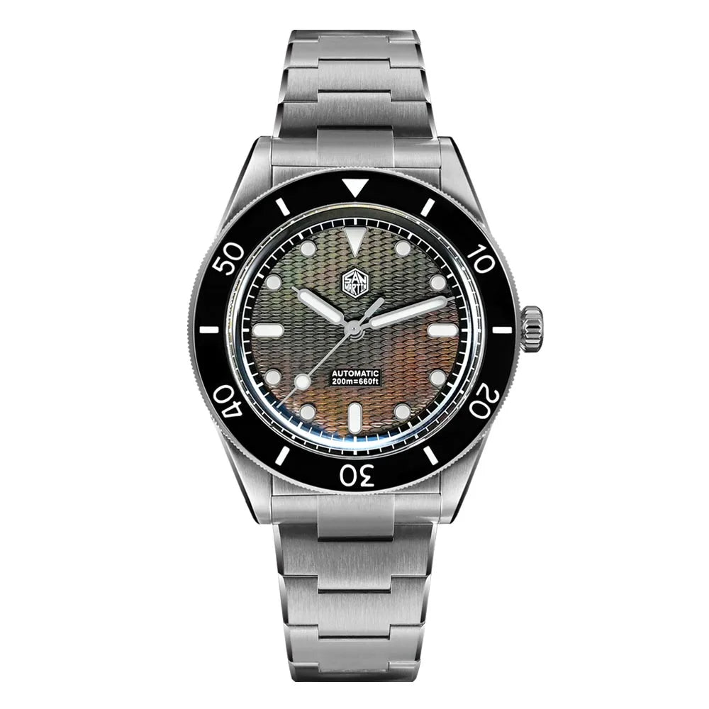 San Martin 39mm SN0151 Guilloche MOP Automatic Dive Watch