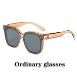 Polarized Clip-On Sunglasses for Glasses Wearers, Fashion Square Over Glasses Myopia Sunglasses, UV400 Protection for Driving, Fishing & Outdoor Use