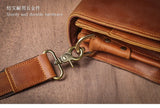 LUOKIR Vintage Crazy Horse Briefcase Travel Genuine Leather Handbag Luxury Men's Messenger Computer Shoulder Bag 14 Inch Laptop