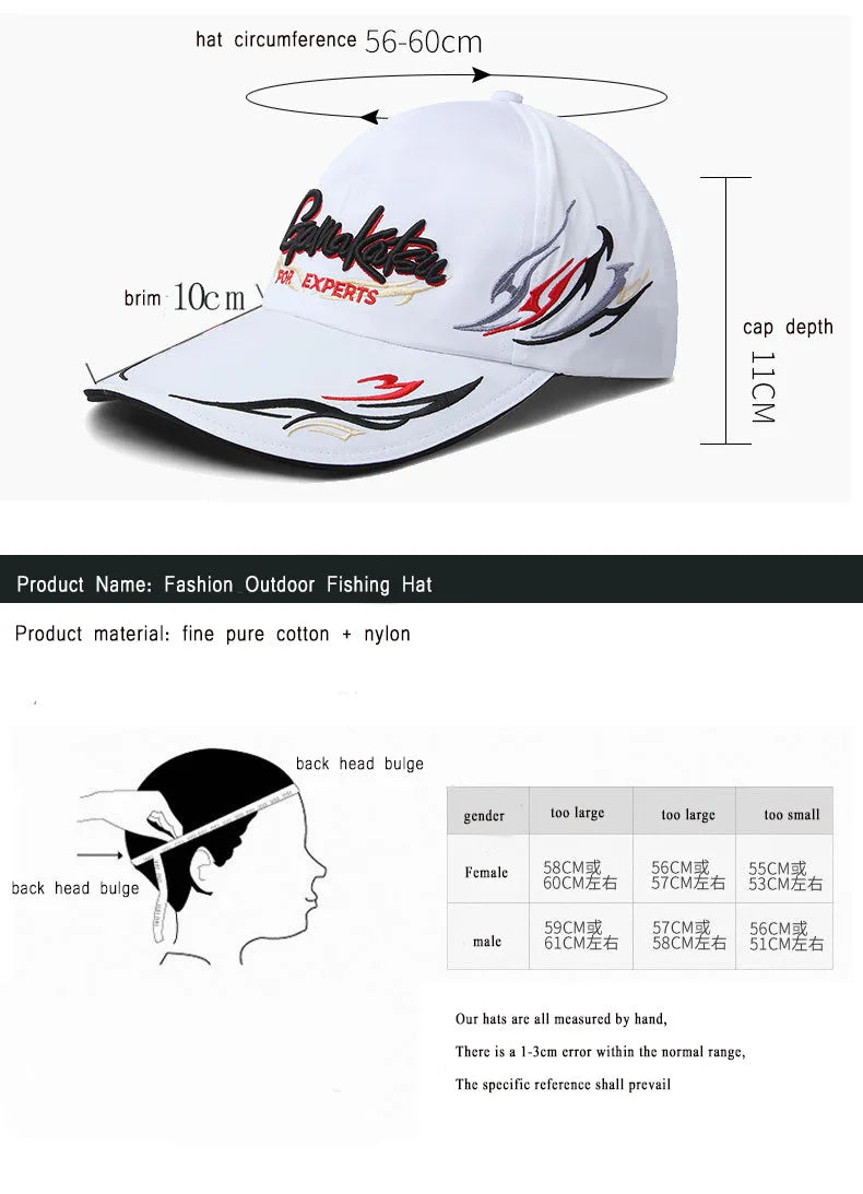 GAMAKUTSA Windproof Fishing Cap | Breathable Outdoor Hat