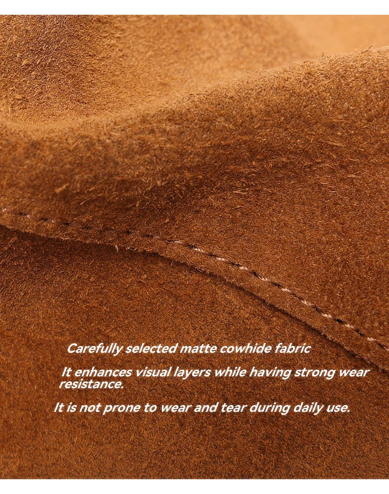 New Winter Women's Natural Suede Leather Bags Female Soft Cowhide Durable Crossbody Shoulder Bag Ladies Fashion Commute Handbags