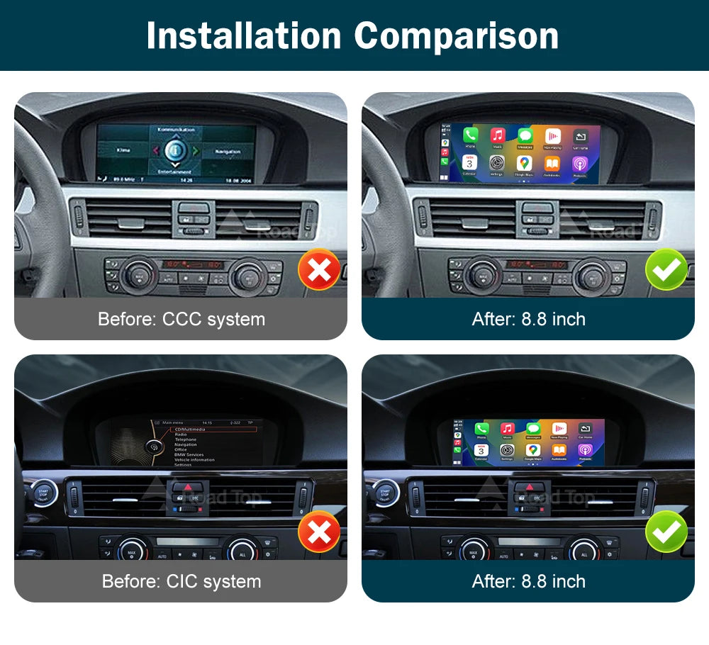 8.8'' Wireless CarPlay & Android Auto for BMW 3/5 Series – CCC & CIC Multimedia Screen