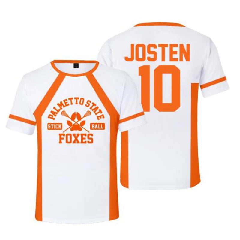 Cosplay The Foxhole Court Palmetto State Foxes Lacrosse Jersey WILDS MINYARD JOSTEN Short Sleeve T Shirt for Men Boy Oversized
