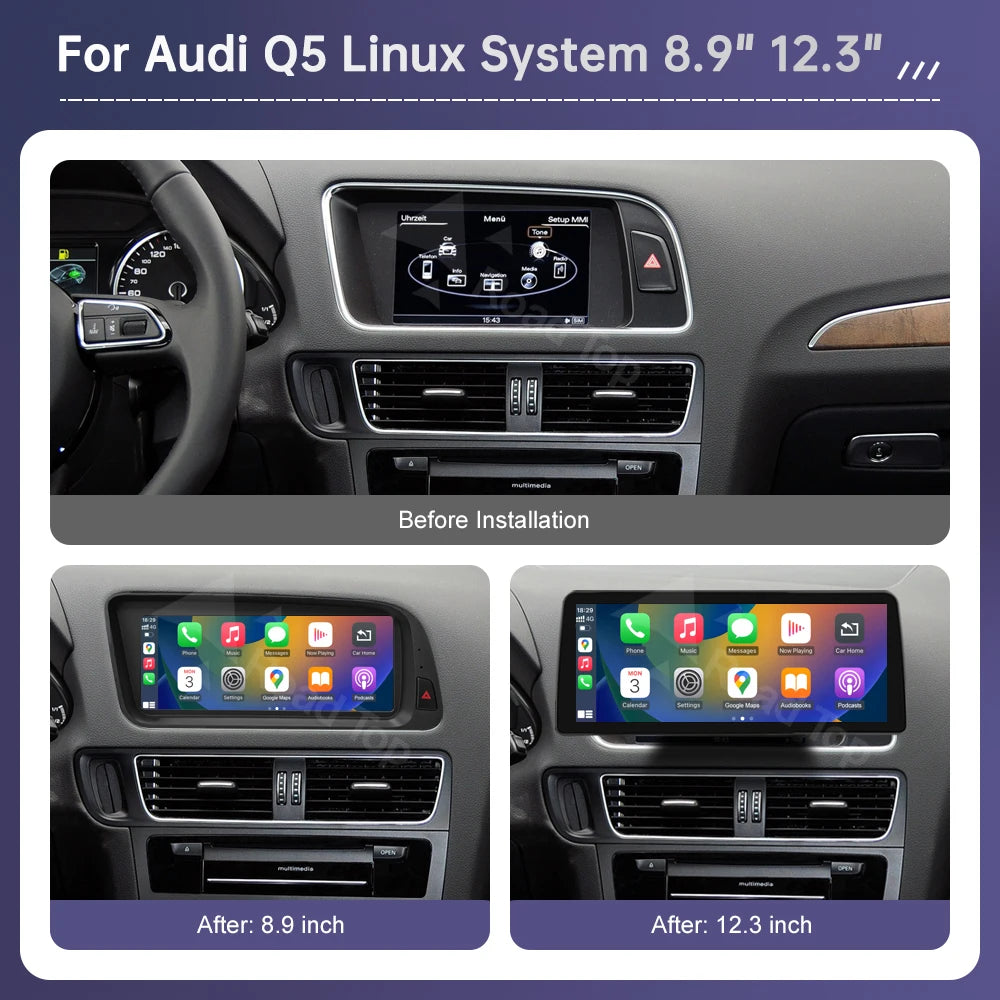 Audi Q5 2009–2017 CarPlay & Android Auto Touchscreen