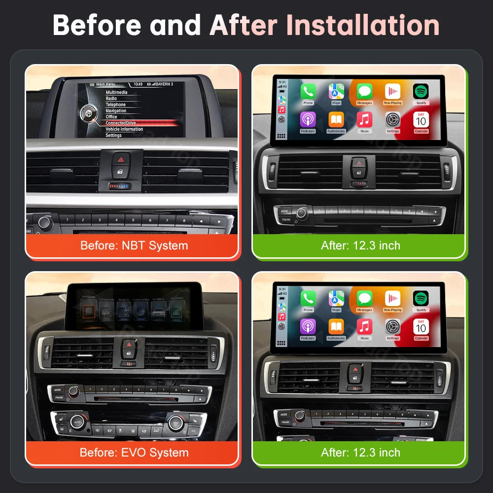 12.3" BMW F30/F36 CarPlay & Android Auto Screen Upgrade