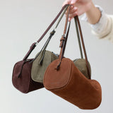 Full Grain Leather Soft Balck Small Size Crossbody Bags For Women Luxury Adjustable Shoulder Strap Underarm Bag Portable Handbag