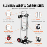 SucceBuy 400 lbs Folding Hand Truck Lightweight Dolly with Wheels Foldable Luggage Utility Cart for Warehouse Transport Moving