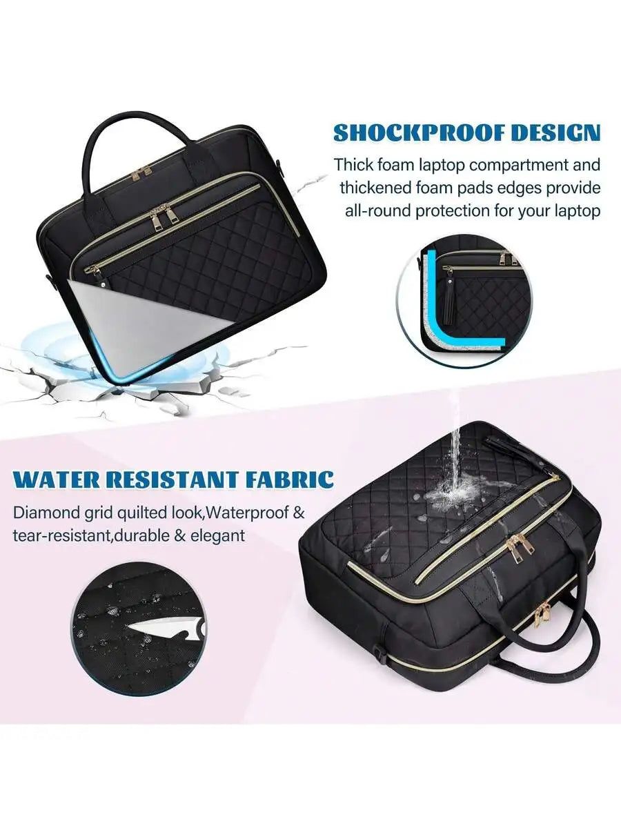 17.3 Inch Laptop Bag For Women Waterproof Briefcase Shoulder Messenger Bag Business Office Travel