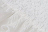 Shestyle Texture White Women 2 Piece Sets Autumn Ruffles Super Short Crop Tops V Neck Sheath Skirts Brand Design Party Outfits
