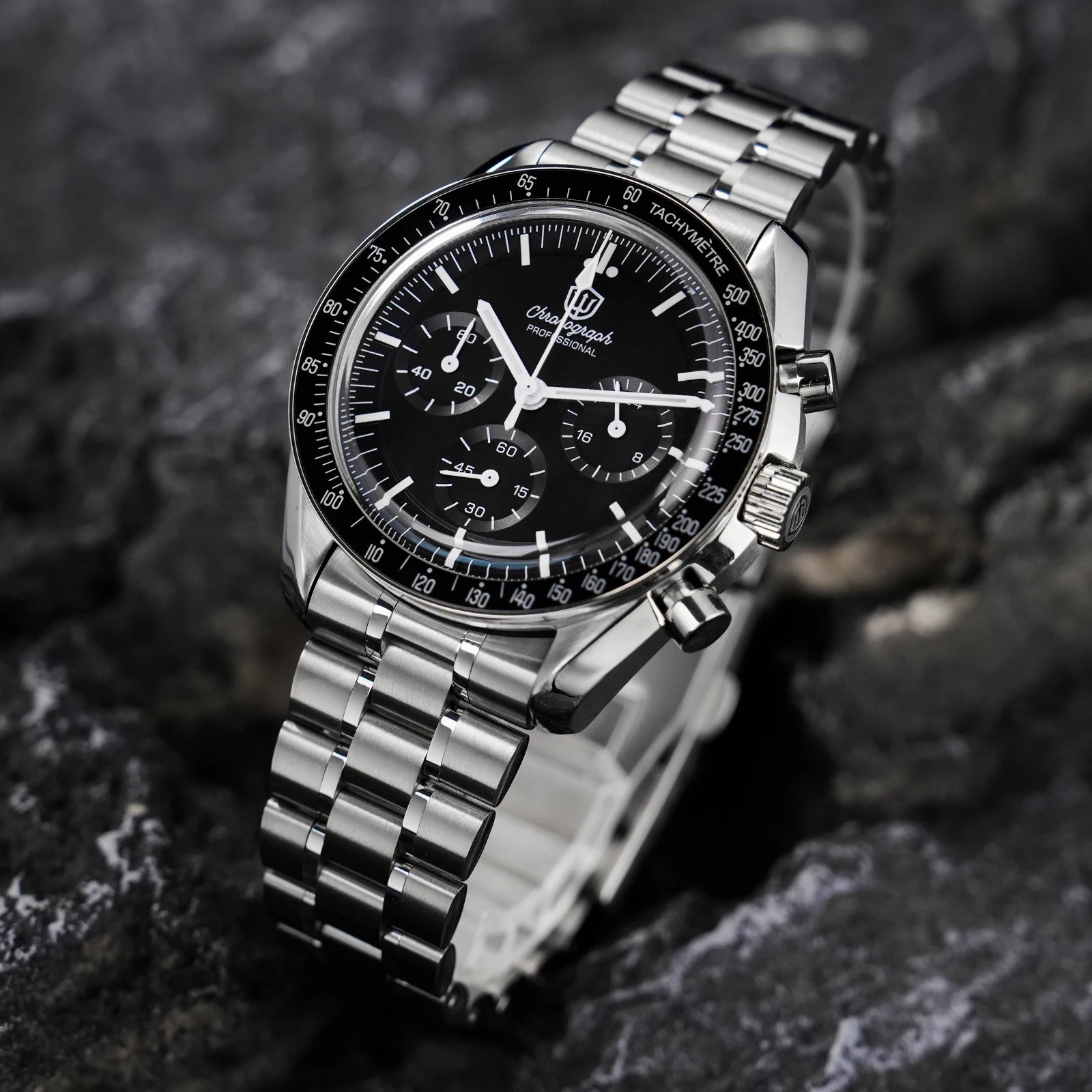 Watchdives WD1863 Chronograph Watch VK63 Quartz Movement Bubble Sapphire Crystal 10Bar Waterproof Luminous 39mm Vintage Watches