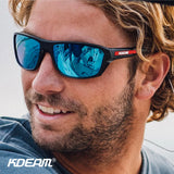 KDEAM All Black Fishing Sunglasses Polarized Performance Sports Sun Glasses For Men TR90 With Skull Case Category 3