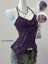 Women's Printed Mesh Halter Top