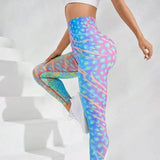 Women's 3D Tie-Dye Seamless Push-Up Leggings