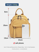 Zency Soft Genuine Leather Women Small Casual Backpack Travel Rucksack Shoulder Bag Purse Preppy Style Mochila 2025