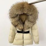 Real Fox Fur Hooded Duck Down Puffer