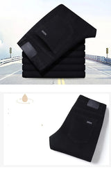 Men’s Classic Black Straight-Leg Stretch Jeans