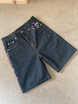 Men's Loose-Fit Embroidered Denim Shorts