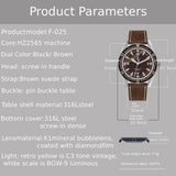 Hruodland F025 Retro Sport Men Watch HZ2565 Automatic Mechanical Stainless Steel Leather Strap Diving  reloj hombre watch for me