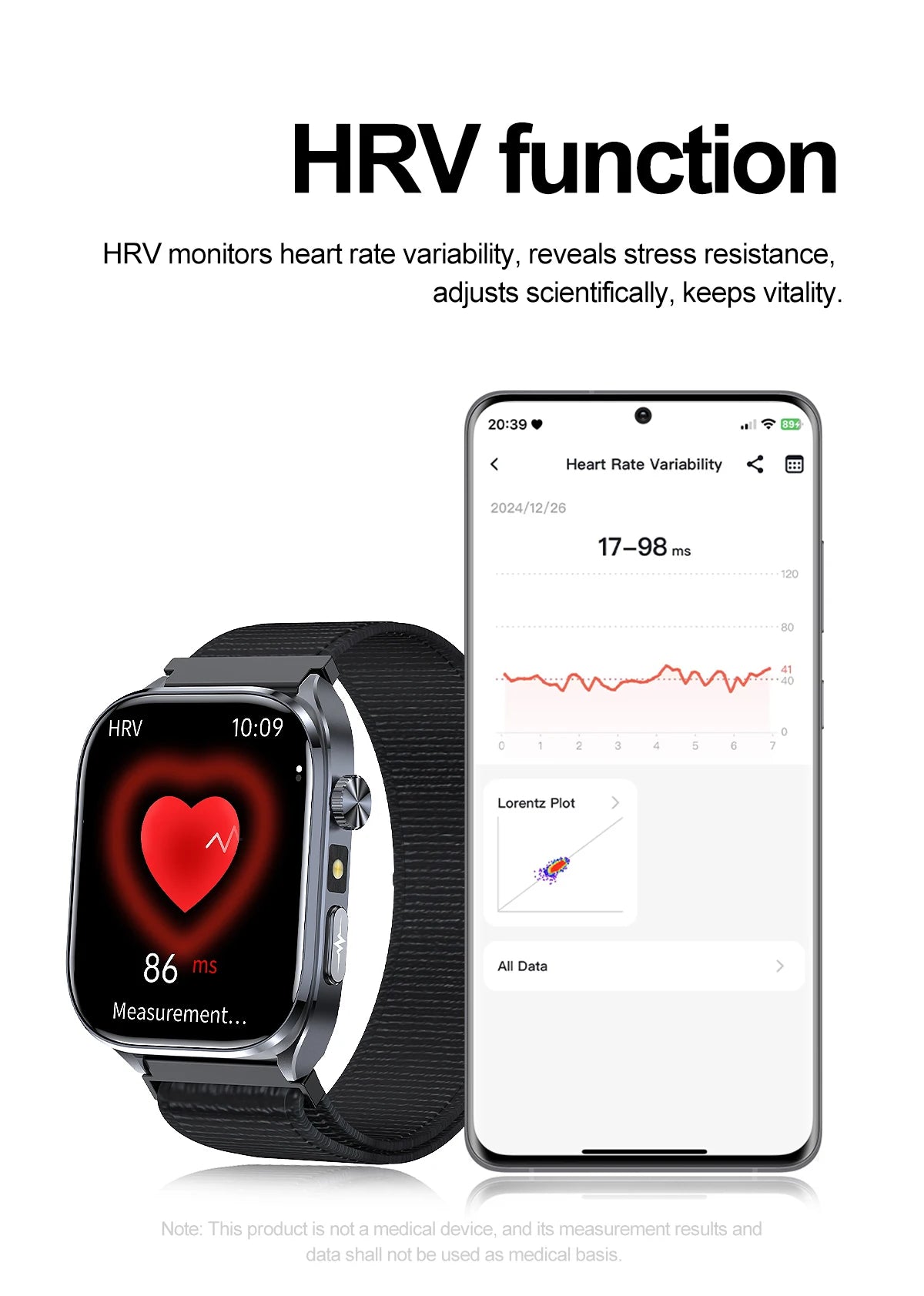 ECG+PPG Health Smartwatch – AI Body Analysis & BT Calling