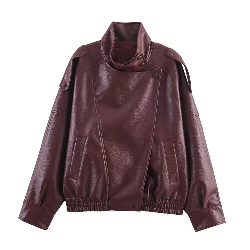 Women’s Black Moto Faux Leather Jacket