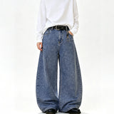 Men's Baggy Wide-Leg Curved Denim Jeans