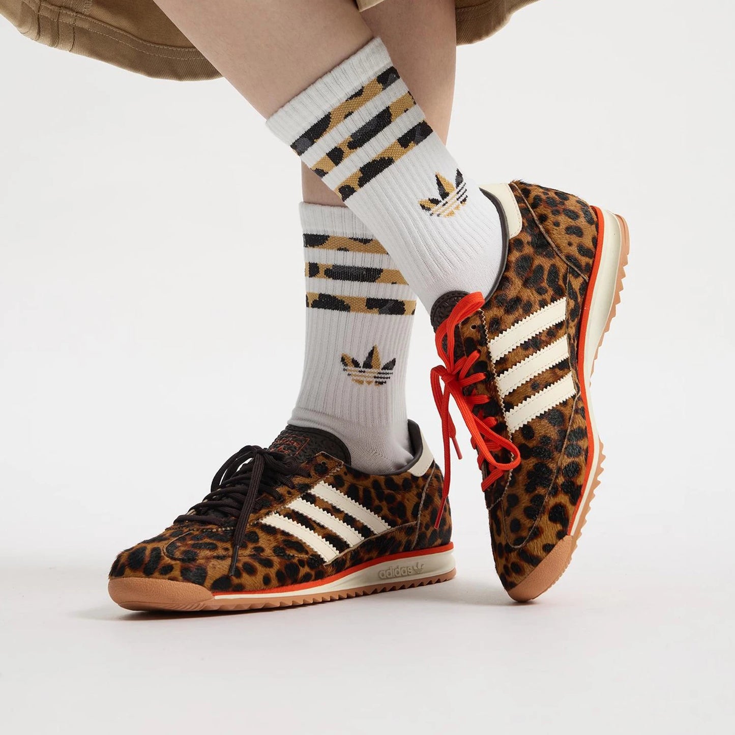 Adidas genuine clover women's leopard print durable and fashionable sports shoes JI0189