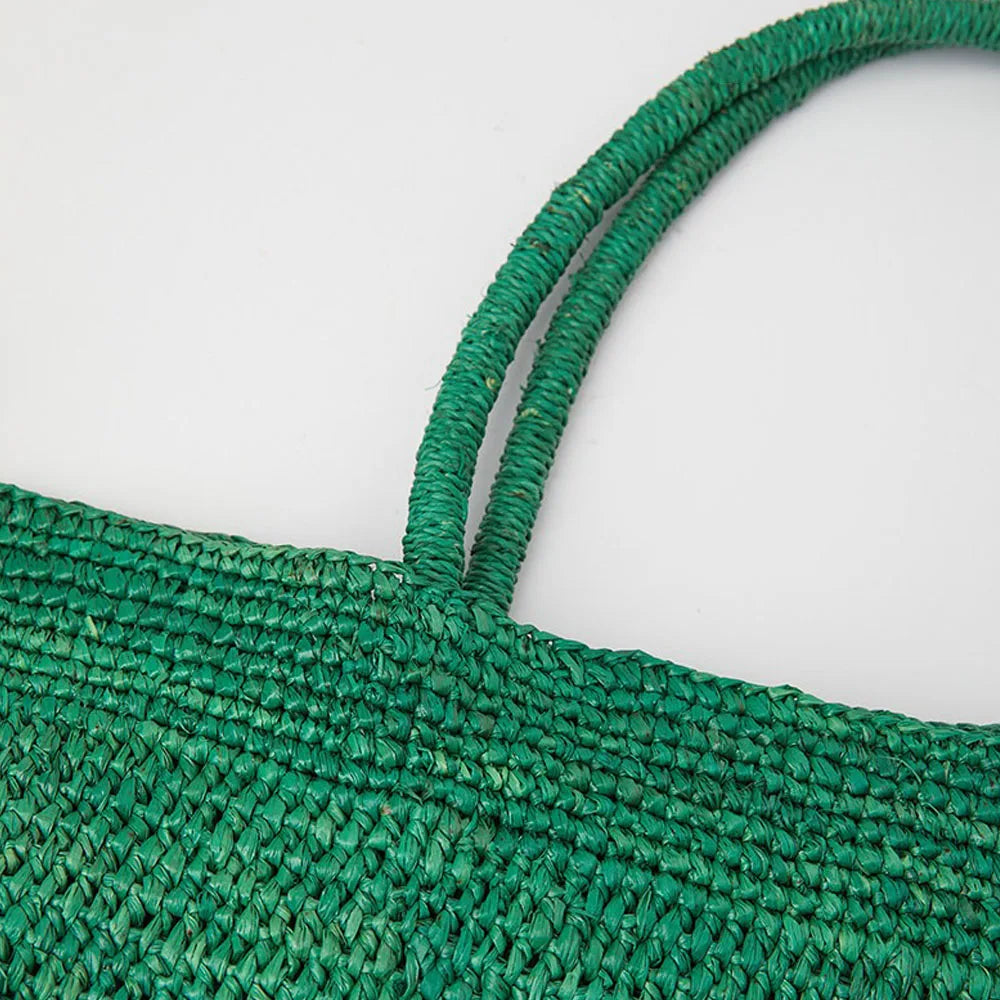 Large Handwoven Rattan Tote Bag for Women Natural Straw Beach Bag Purse Luxury Shoulder Bags Handbag Summer