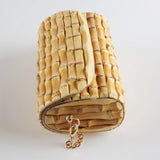 Nilerun Brand Long Adjustable Chain Unique Handmade Natural Wood Rattan Straw Bamboo Root Cross Body Shoulder Messenger Bag