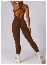 V-Back Athletic Yoga Jumpsuit