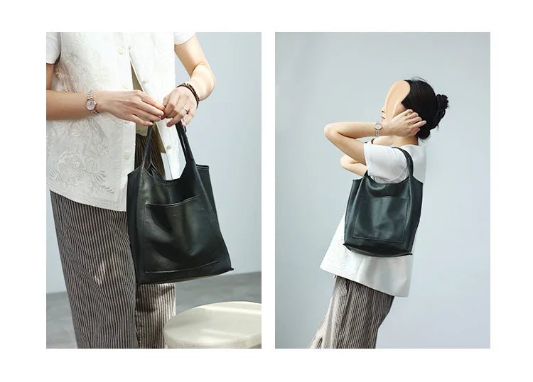 Women Genuine Leather Tote Luxury Light Weight And Comfortable To Use Handbag Colorful Soft Shopping Bags