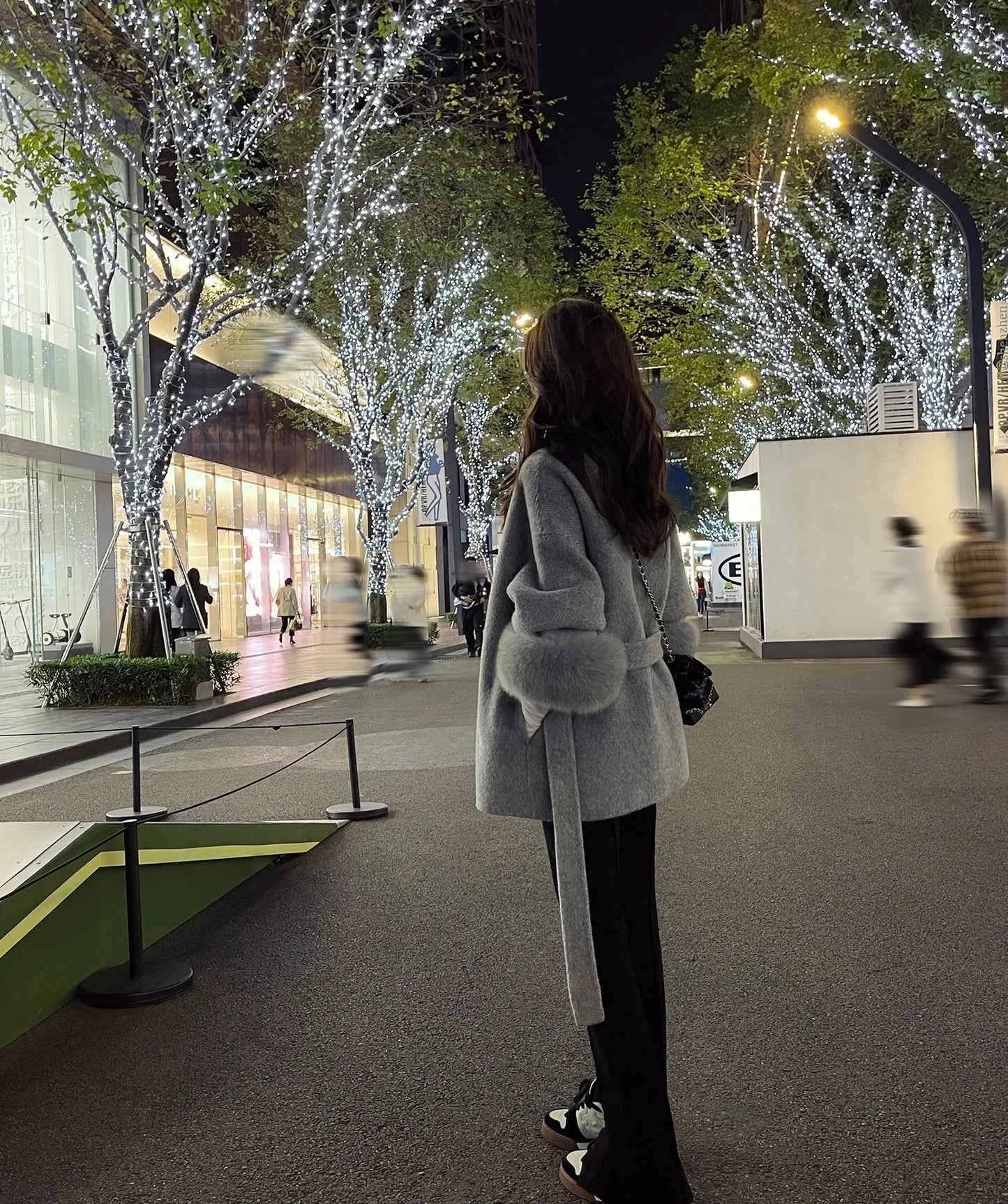 Double-Sided Wool & Fox Fur Jacket
