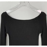 Chic Slash Neck Long Sleeve Cropped Tee
