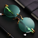 Rimless Round Sunglasses – UV400 Alloy Frame