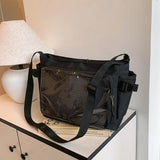 Fashion Transparent Ita Bag Large Capacity College Style Shoulder Bag Canvas Jk Handbag Women Tote Bag College Style