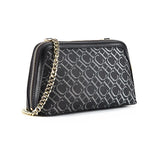Letter Printed Suede-Style Luxury Chain Shoulder Bag